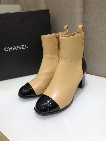 Chanel Side zipper women s ankle boots Grained calfskin patent leather Heel height: 5.5cm