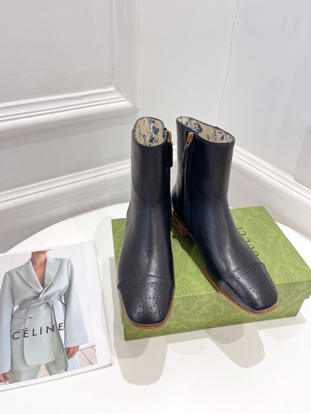 Gucci Short boots sheepskin lining printed sheepskin heel height: 3cm/9.5cm