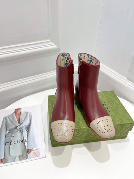 Gucci Short boots sheepskin lining printed sheepskin heel height: 3cm/9.5cm