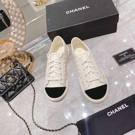 Chanel Diamond Embroidered Sneakers