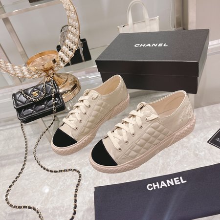 Chanel Diamond Embroidered Sneakers