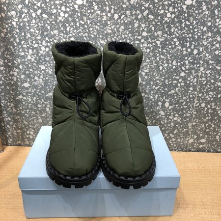 Prada Snow boots waterproof fabric + silk cotton + inner wool