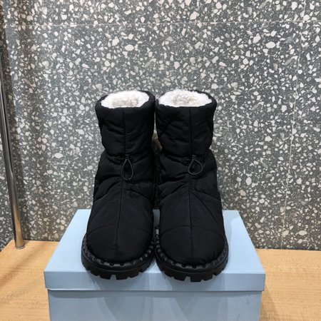 Prada Snow boots waterproof fabric + silk cotton + inner wool