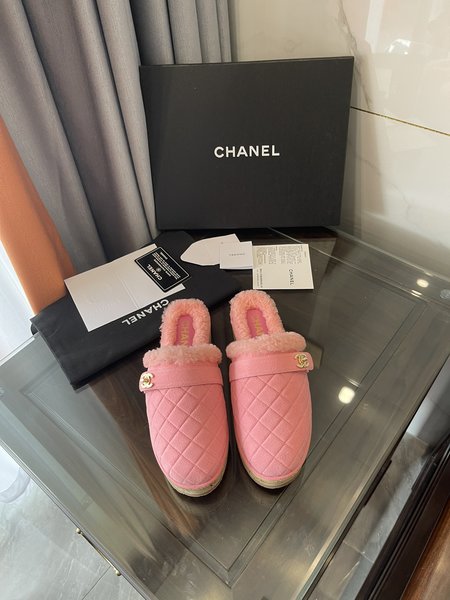 Chanel Golden CC buckle half slippers with 4.6cm high