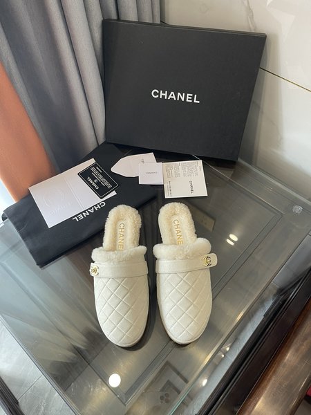 Chanel Golden CC buckle half slippers with 4.6cm high