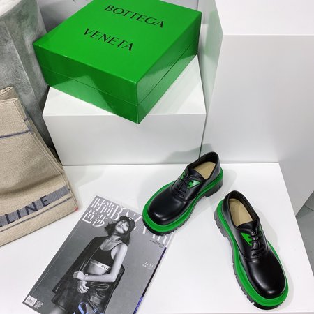 Bottega Color thick-soled lace-up casual shoes cowhide lining cowhide