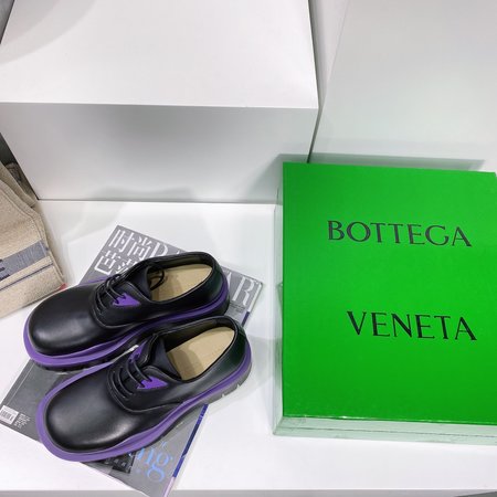 Bottega Color thick-soled lace-up casual shoes cowhide lining cowhide