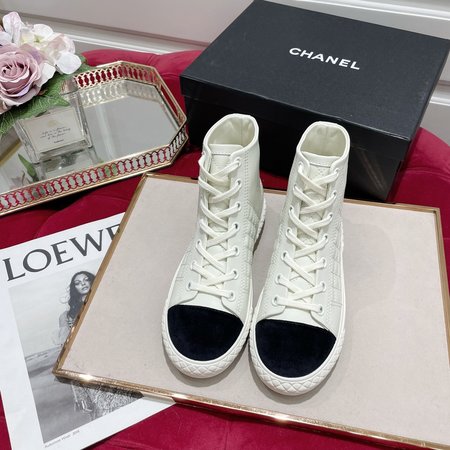 Chanel Vintage cowhide diamond High Top casual shoes