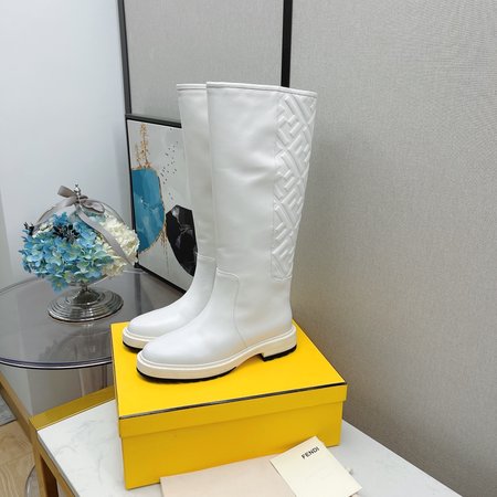 Fendi Knight s high boots embossed FF pattern cowhide heel height: 3cm