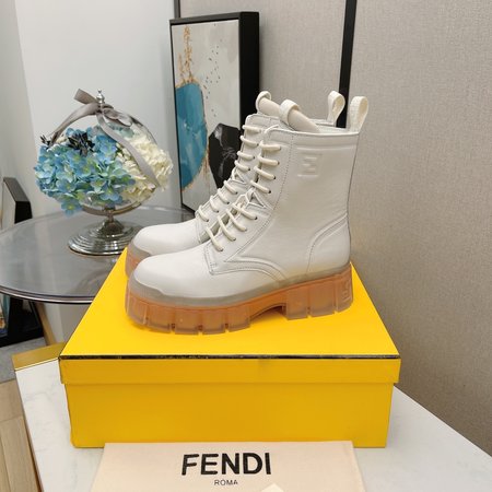 Fendi Transparent bottom Martin boots calfskin