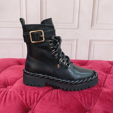 Valentino Dark style black leather lace-up boots