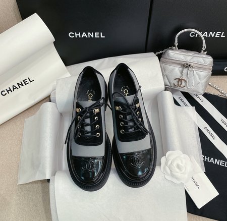 Chanel CC lace-up platform loafers