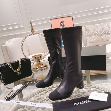 Chanel CC Logo Side Zip Boots