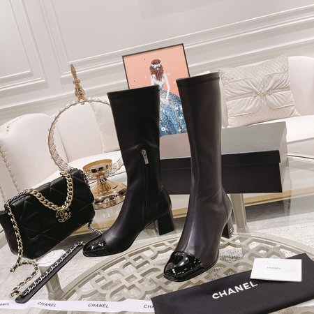 Chanel CC Logo Side Zip Boots