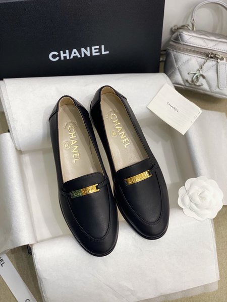 Chanel CoCo Vintage Metal Buckle Flat Loafers