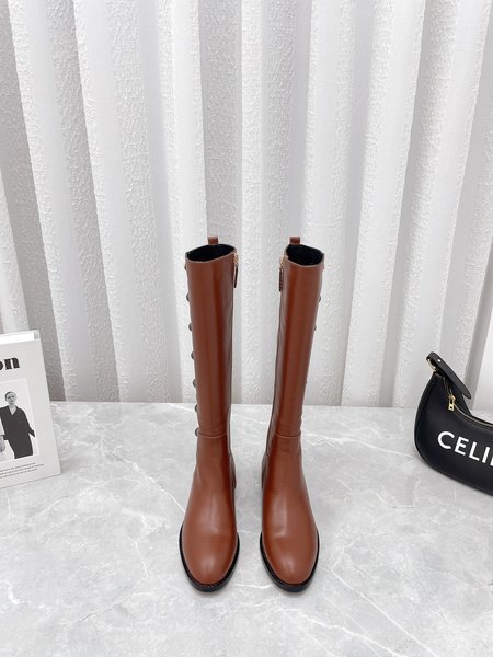 Gucci Button zipper high boots calfskin inner sheepskin heel height: 2.5cm