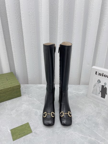 Gucci Horsebit zipper high boots with heel height: 5.5cm