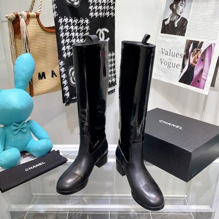 Chanel Side zipper diamond women s boots