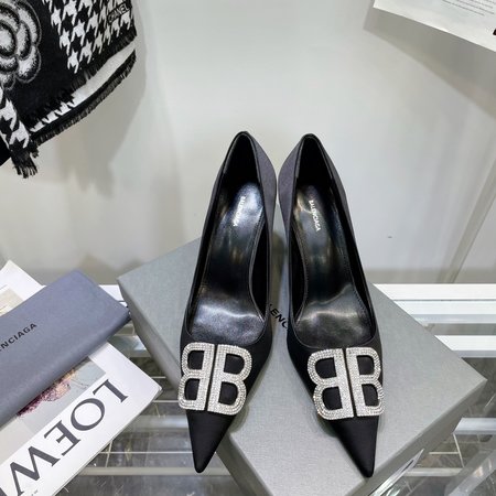 Balenciaga Silk BB buckle pointed toe women s heel height: 8.5CM