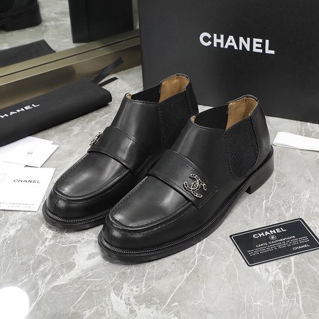 Chanel CC chain buckle loafers leather heel height: 3cm