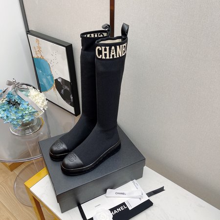 Chanel Socks knitted stretch boots