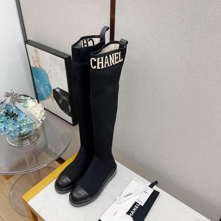 Chanel Socks knitted stretch boots