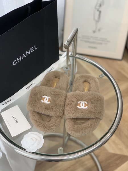 Chanel Mink slippers