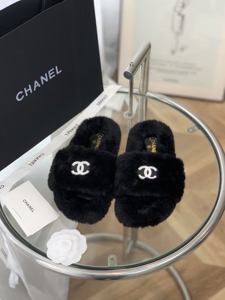 Chanel Mink slippers