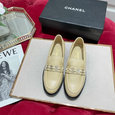 Chanel vintaGe gold coin loafers