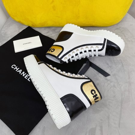 Chanel High Top CC Logo CHANEL letters sports casual shoes