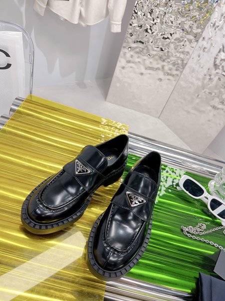 Prada classic triangle loafers