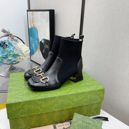 Gucci horsebit stretch ankle boots