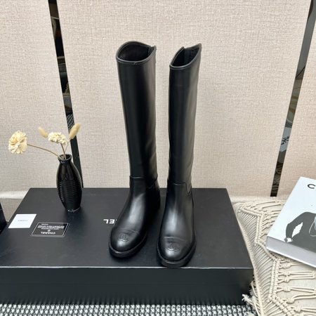 Chanel CC Back Zip Tall Boots