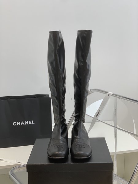 Chanel Stretch Boots Camellia Series CC Logo