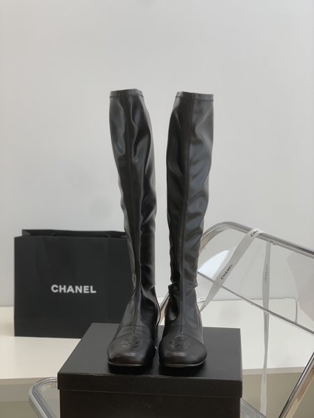 Chanel Stretch Boots Camellia Series CC Logo