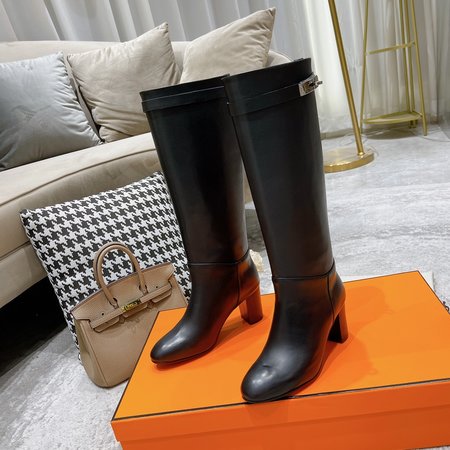 Hermes Kelly buckle calfskin boots