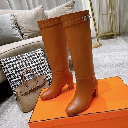 Hermes Kelly buckle calfskin boots