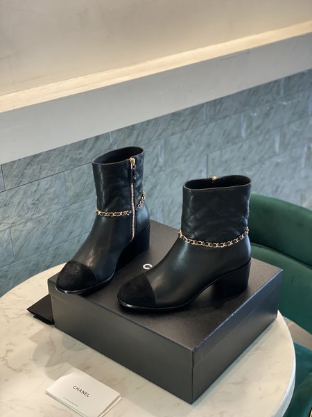 Chanel Metal chain series ladies boots