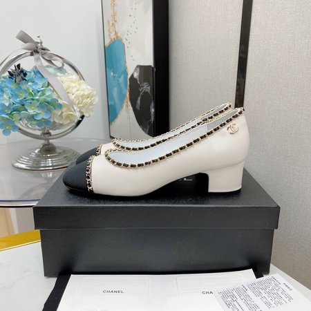 Chanel Round-toe chain women s shoes lambskin inner lining sheepskin heel height: 2cm/4.5cm/6.5cm