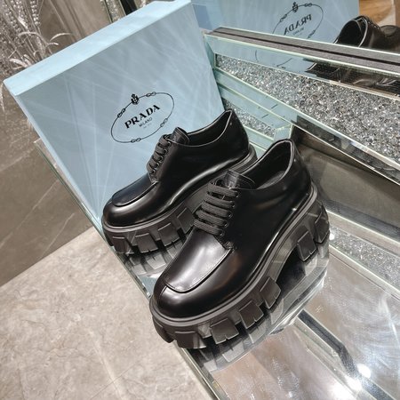 Prada -Monolith block platform lace-up shoes