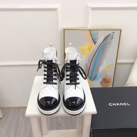 Chanel Rhombus pearl ankle boots