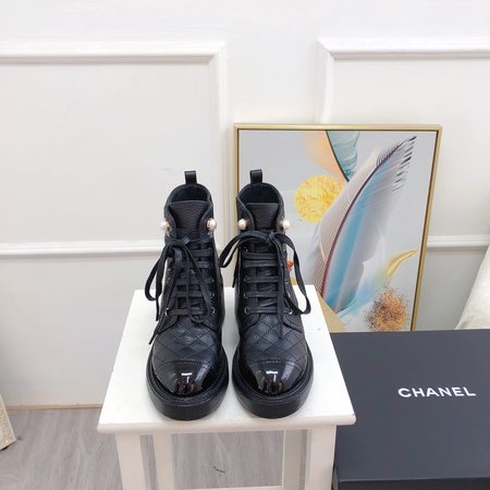 Chanel Rhombus pearl ankle boots