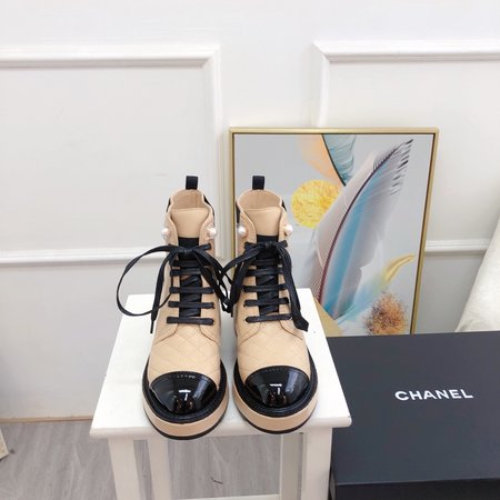 Chanel Rhombus pearl ankle boots