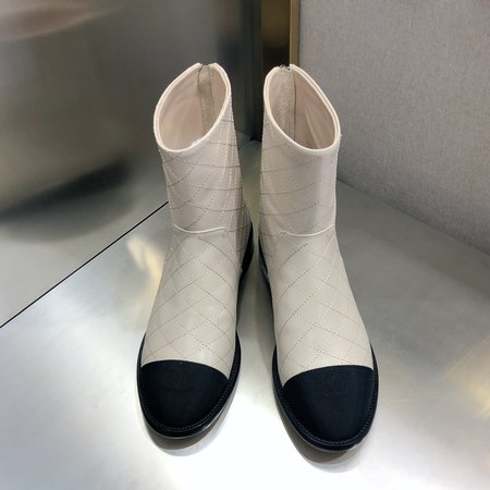 Chanel embroidered diamond ankle boots