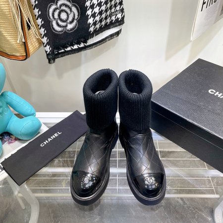 Chanel Diamond sock boots