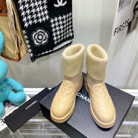 Chanel Diamond sock boots