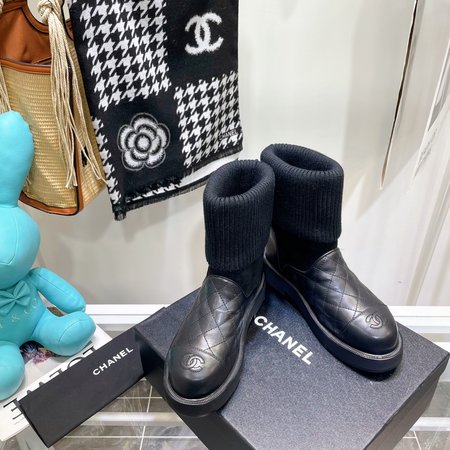 Chanel Diamond sock boots