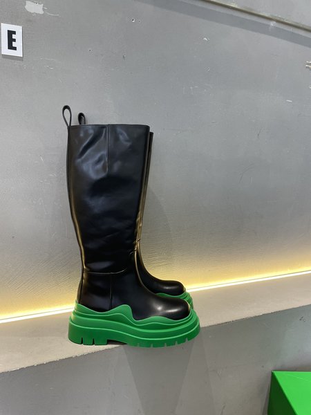 Bottega Veneta Grass Green Platform Boots