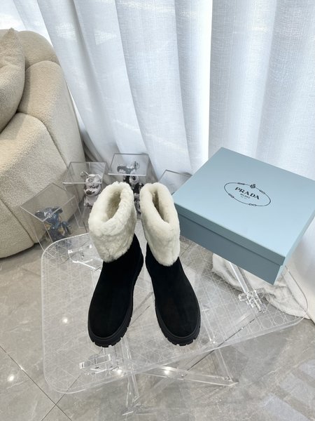 Prada wool warm snow boots