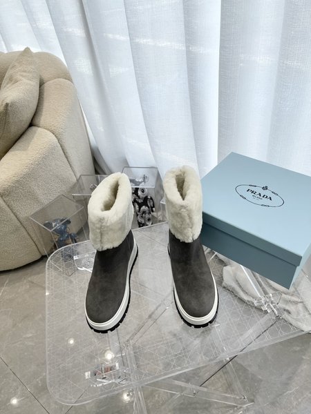 Prada wool warm snow boots